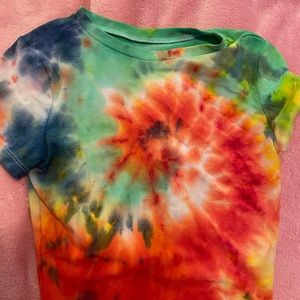 rainbow tie dye crop top